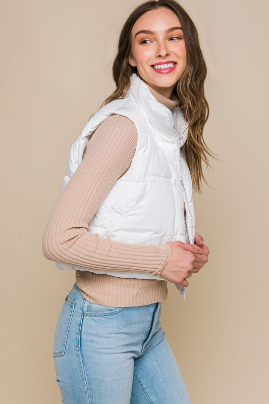 Puffer Vest Jacket With Pockets