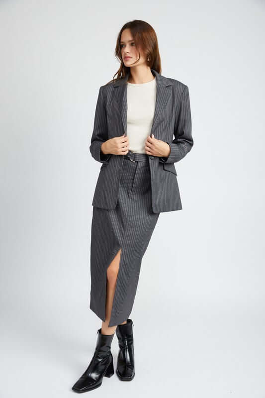 PIN STRIPED BLAZER JACKET, Emory Park, $ 85.00