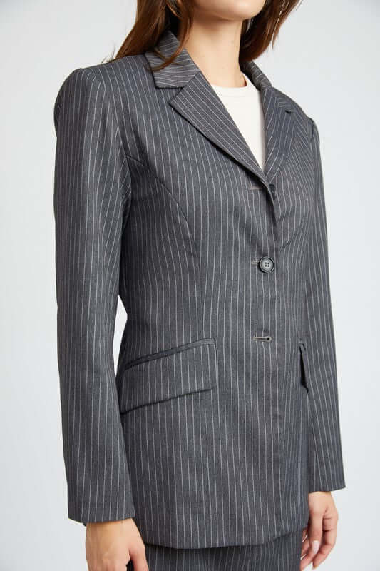 PIN STRIPED BLAZER JACKET, Emory Park, $ 85.00