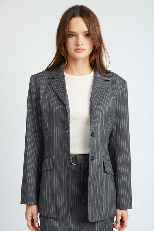 PIN STRIPED BLAZER JACKET, Emory Park, $ 85.00