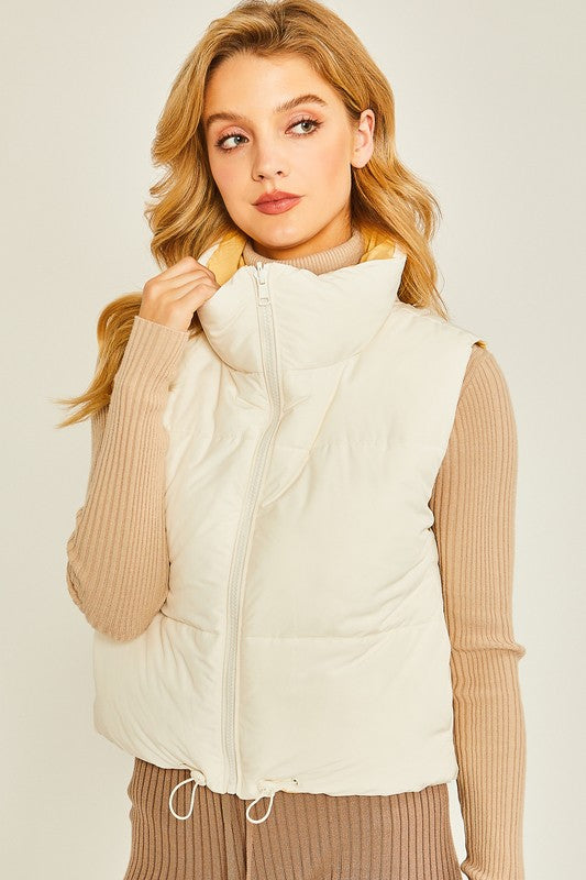 Shop Women's Woven Solid Reversible Vest | Boutique Clothing, Puffer Vests, USA Boutique