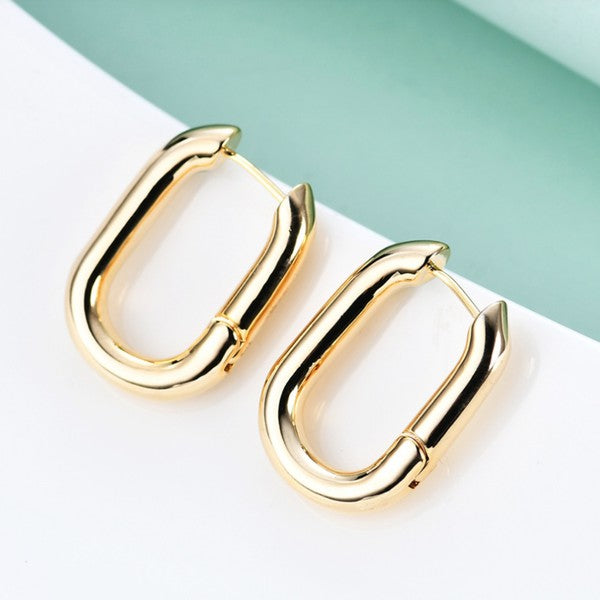Shop Tata Gold Plated Hoop Earrings | Boutique Fashion Jewelry Online, Earrings, USA Boutique