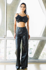 Shop Women's Black Vegan Leather Wide Leg Pants| Best Online Boutique, Pants, USA Boutique