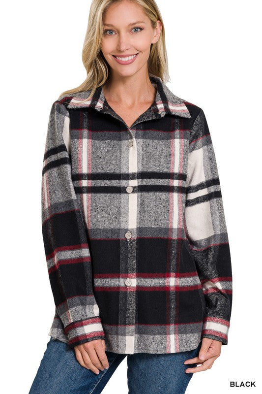 Shop Shop Women's Yarn Dyed Plaid Shacket Jacket | Fall Fashion Clothing, Shackets, USA Boutique