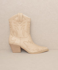 OASIS SOCIETY Nantes - Taupe Beige Embroidered Cowboy Western Boots