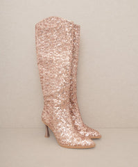 Shop OASIS SOCIETY Jewel - Women's Knee High Sequin Boots Party Must-have, Knee High Boots, USA Boutique