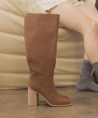 OASIS SOCIETY Shiloh - Knee High Block Heel Boots in Brown