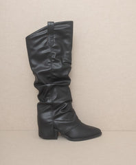 OASIS SOCIETY Thea - Black Fold Over Slit Jean Boots