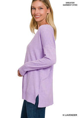 GARMENT DYED FRONT SEAM SWEATER, ZENANA, $ 40.95