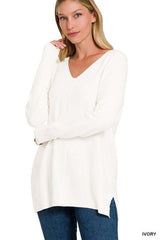 GARMENT DYED FRONT SEAM SWEATER, ZENANA, $ 40.95