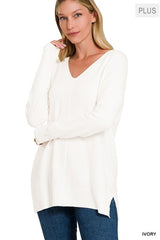 Plus Size Garment Dyed Front Seam Sweater, ZENANA, $ 45.95