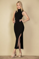 Shop Ribbed Mock Neck Slit Bodycon Dress | Shop USA Boutique Online, Dresses, USA Boutique