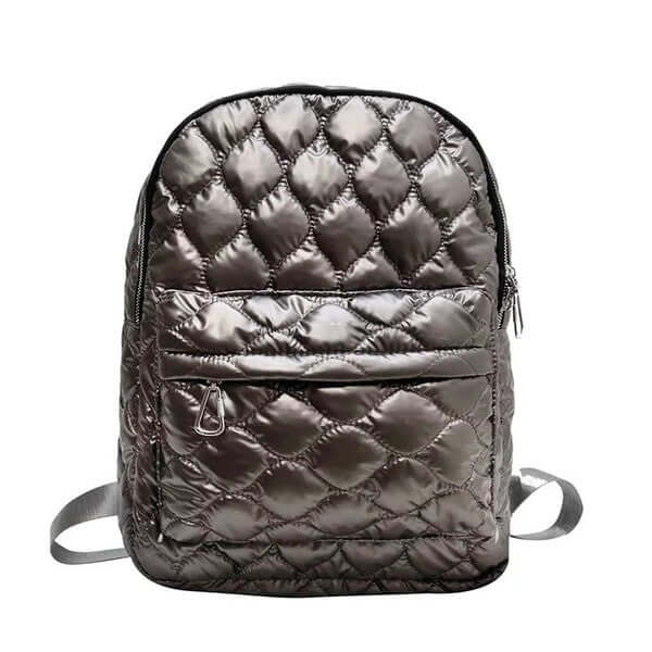 Jade Metallic Puffer Quilted Backpack - Trendy & Stylish, Backpacks, $ 76.95, A Moment Of Now™