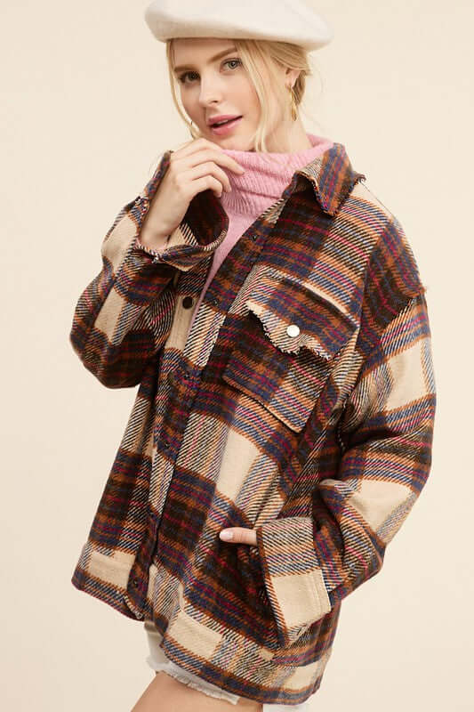 Hailee Plaid Shacket Jacket