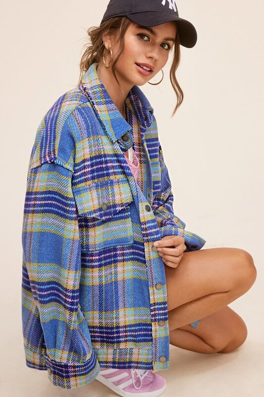 Hailee Plaid Shacket Jacket