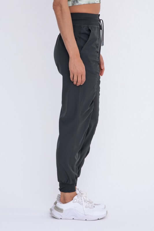 Women's Dark Olive Green Ruched Front Active Joggers | USA Boutique, Mono B, $ 45.00