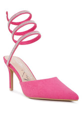 Shop Elvira Women's Rhinestone Embellished Strap Up Sandals Party Shoes, Heels, USA Boutique