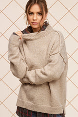 Ella Drop Shoulder Turtle Neck Sweater