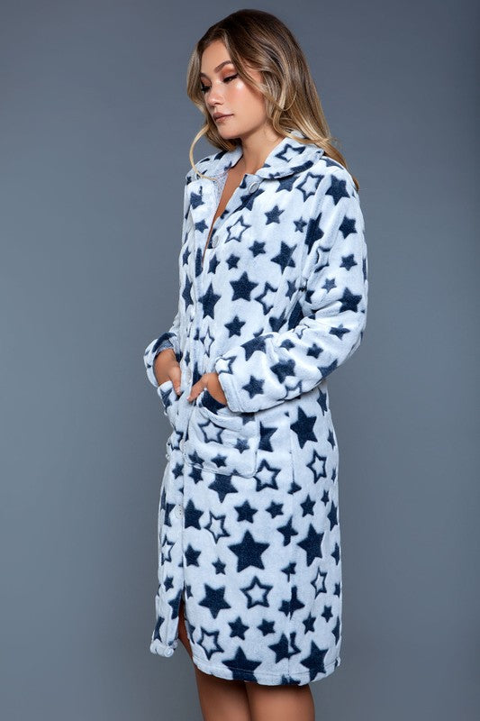 2068 Ultra Soft Starry Button Up Robe