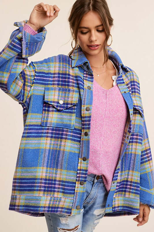 Hailee Plaid Shacket Jacket