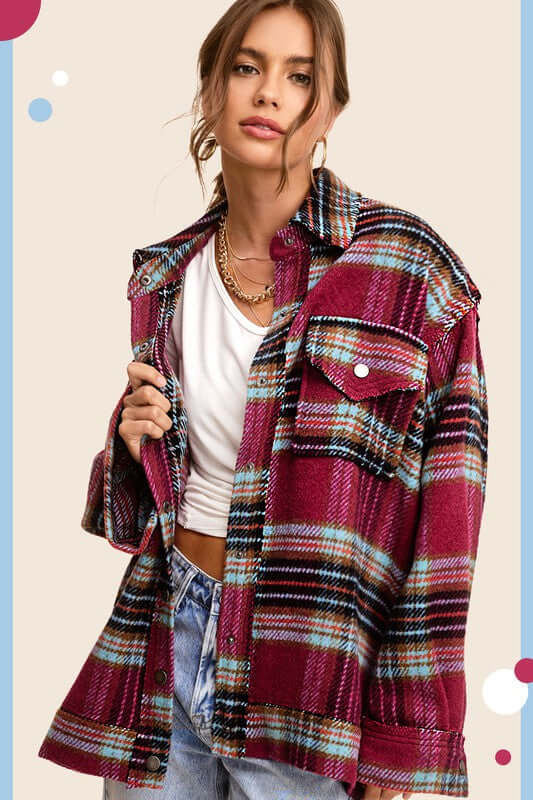 Hailee Plaid Shacket Jacket