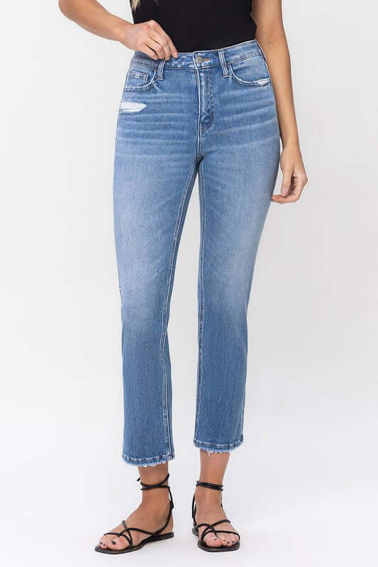 Willing Light Stone wash High Rise Slim Straight Jeans