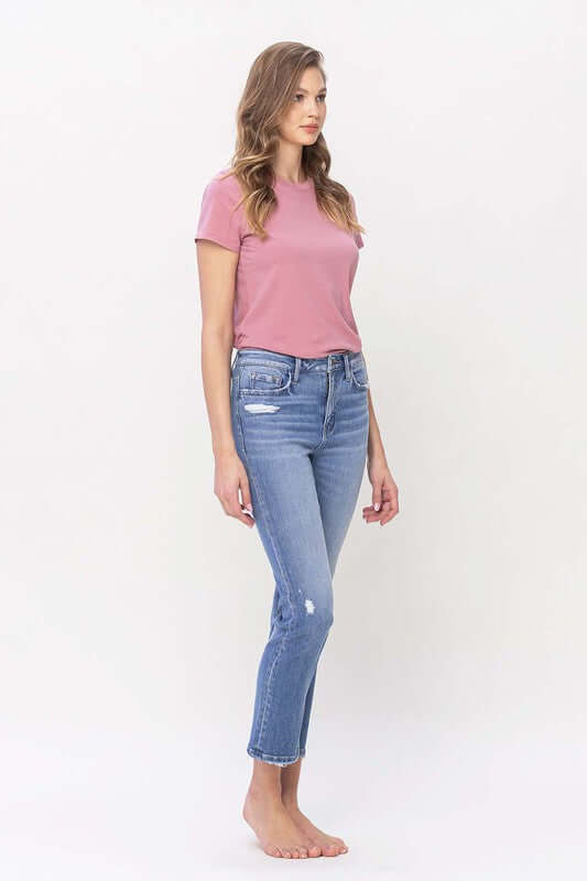 Willing Light Stone wash High Rise Slim Straight Jeans