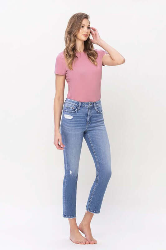 Willing Light Stone wash High Rise Slim Straight Jeans