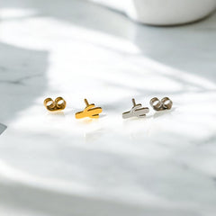 Desert Cactus Metal Stud Earrings - Hypoallergenic Mini Plant Studs