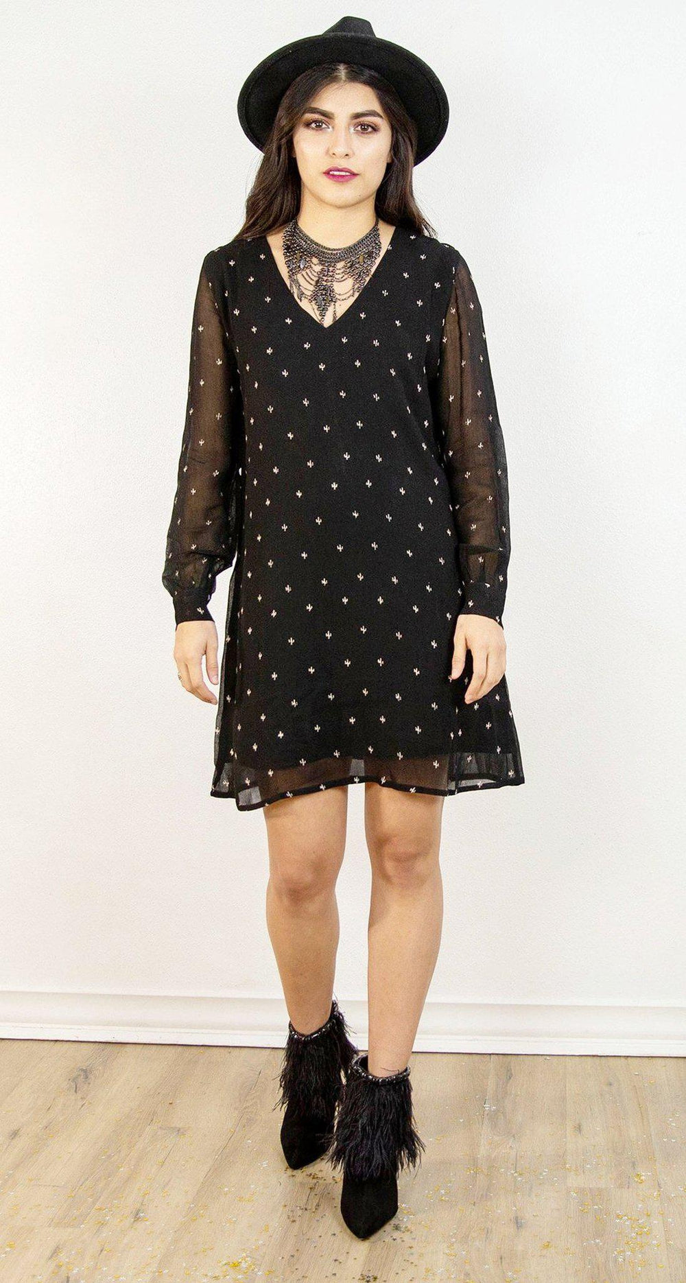 Baby Cacti Shift Dress in Black + Cream | Boutique In USA, Dresses, $ 165.00, A Moment Of Now™