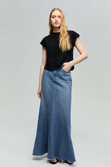 Ocean Wave Denim Skirt HJ821, , $ 118.00, A Moment Of Now™