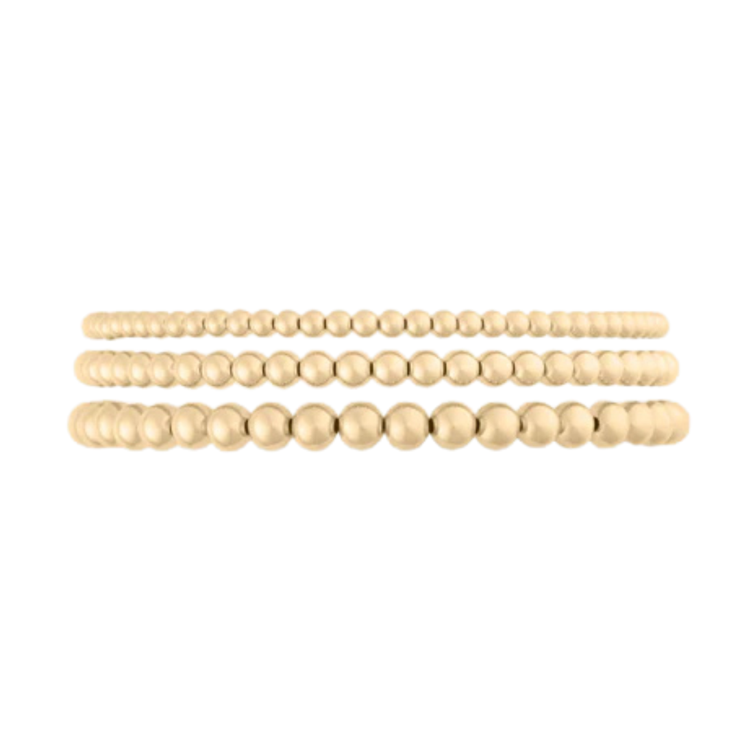 Juno Triple Bracelet Stack - 14K Gold Filled (3+4+5mm)