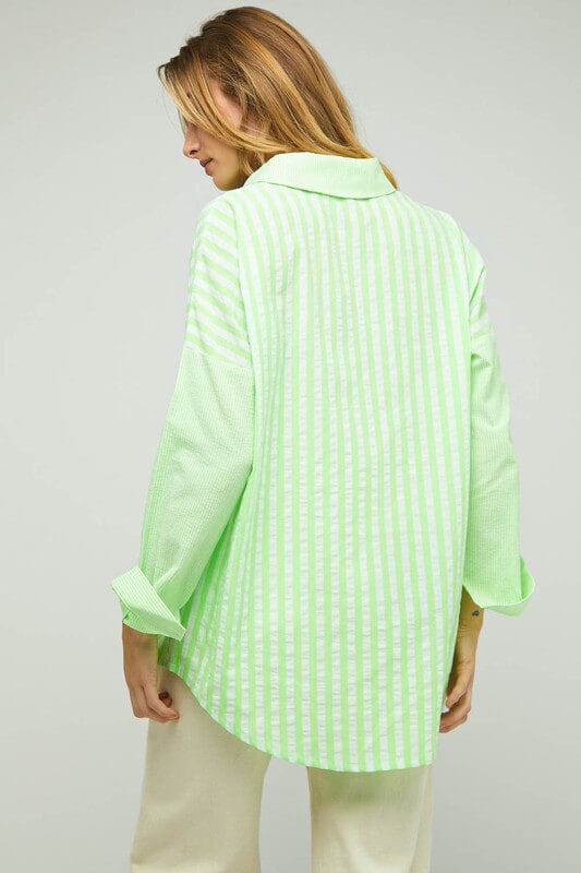 Stripe Button Down Long Sleeve Shirt, Davi & Dani, $ 55.00