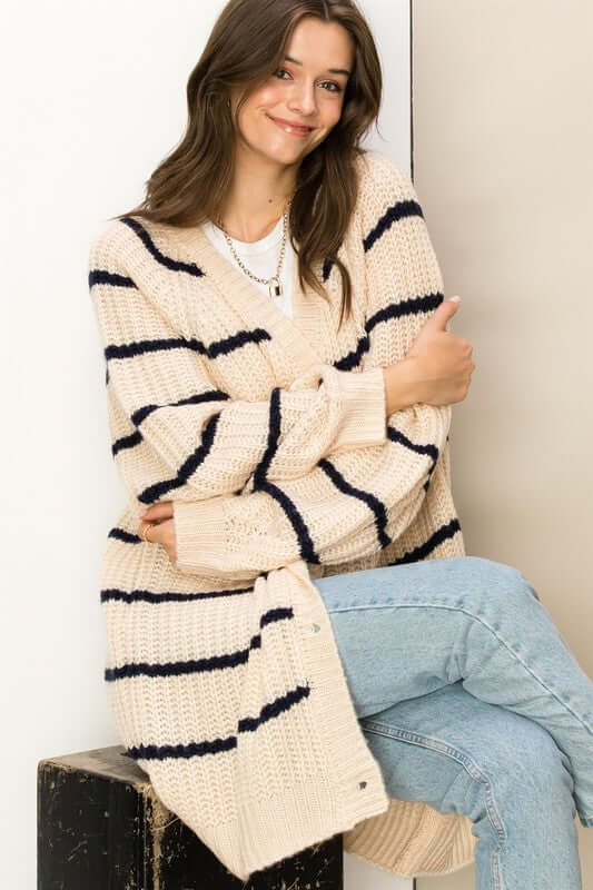 Made for Style Oversized Striped Sweater Cardigan, HYFVE, $ 65.95