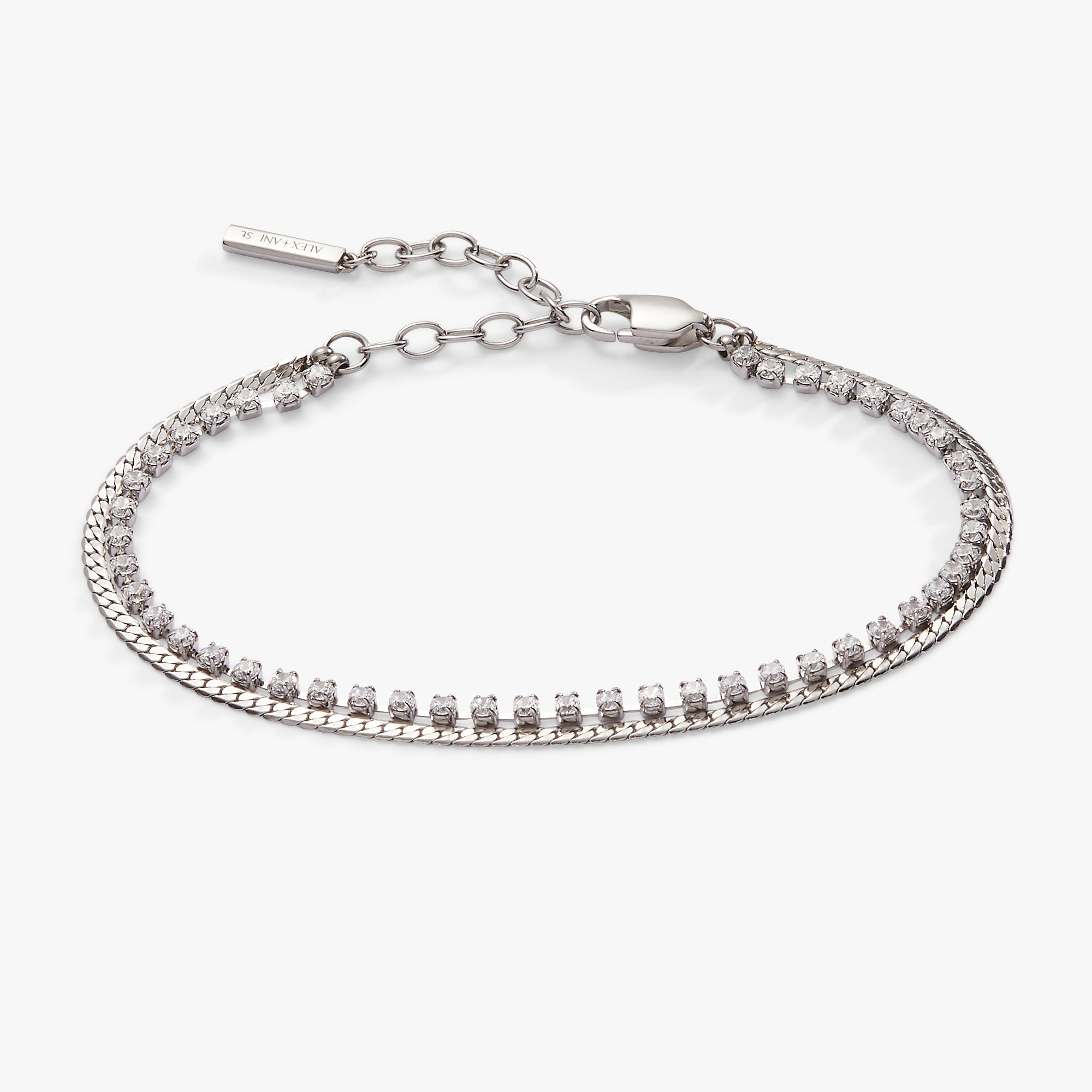 Double Strand Crystal Tennis Chain Bracelet, Bracelets, $ 38.00, A Moment Of Now™