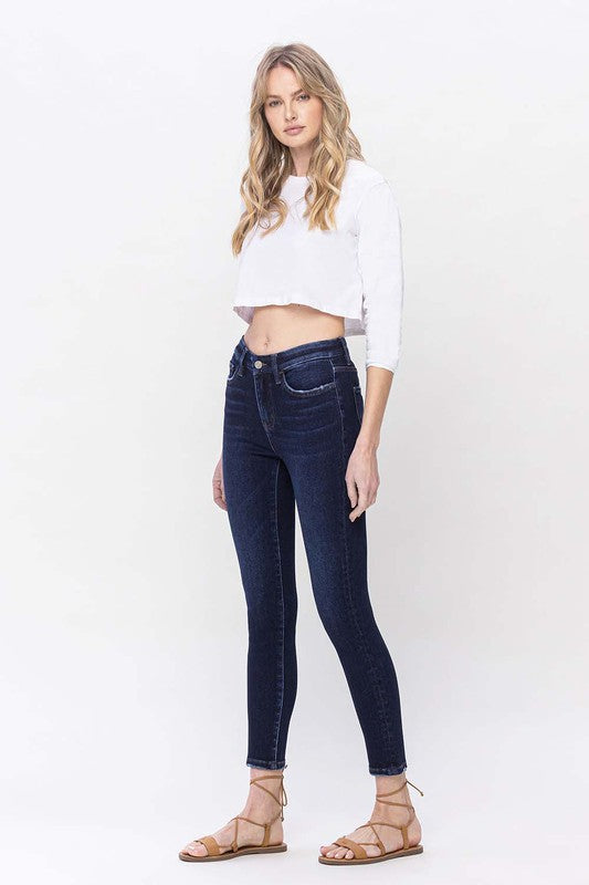 Shop Lively Blue High Rise Ankle Skinny Jeans | Boutique Clothing Online, Jeans, USA Boutique