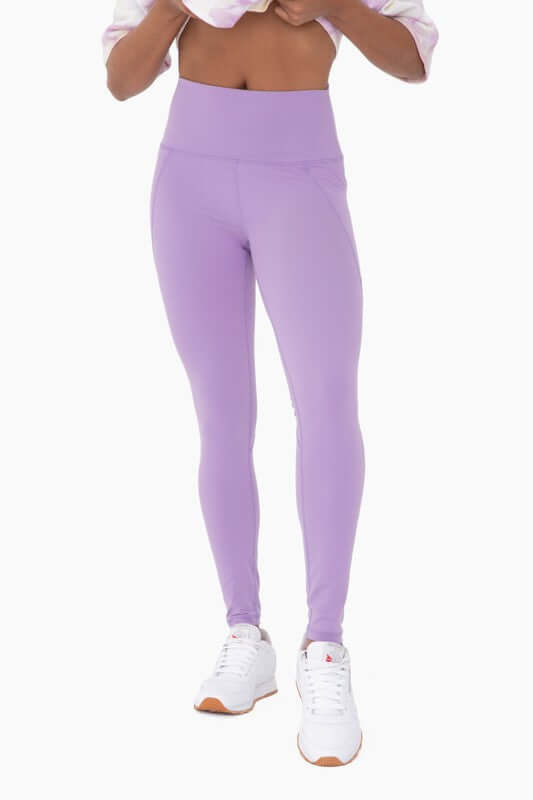 Shop Tapered Band Essential Solid Highwaist Leggings, Leggings, USA Boutique