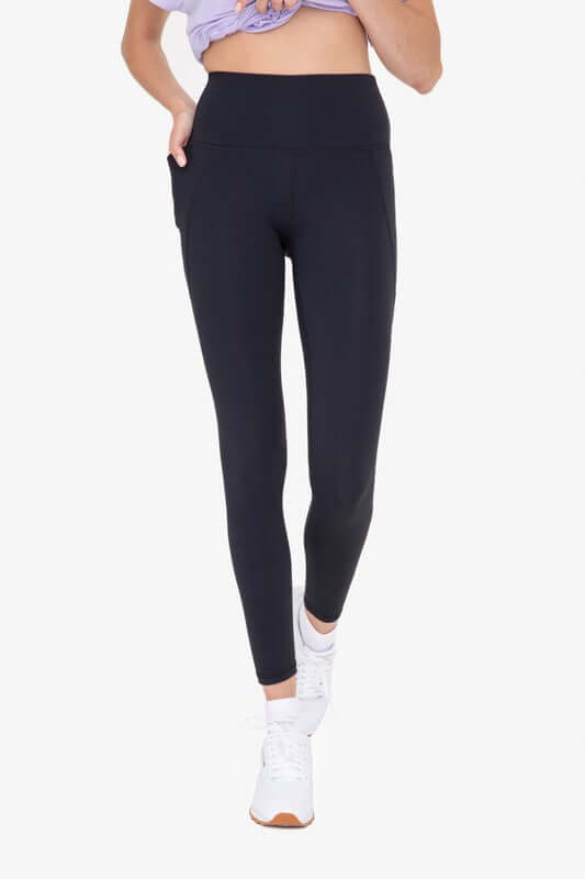 Shop Tapered Band Essential Solid Highwaist Leggings, Leggings, USA Boutique