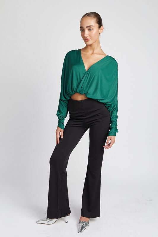 Dolman Twist Front Long Sleeve Top, Emory Park, $ 55.95