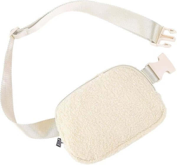 Lola Boucle Sherpa Sling Belt Bag - Stylish & Cozy Accessory, Sling Bags, $ 39.00, A Moment Of Now™