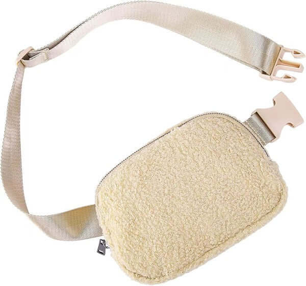 Lola Boucle Sherpa Sling Belt Bag - Stylish & Cozy Accessory, Sling Bags, $ 39.00, A Moment Of Now™