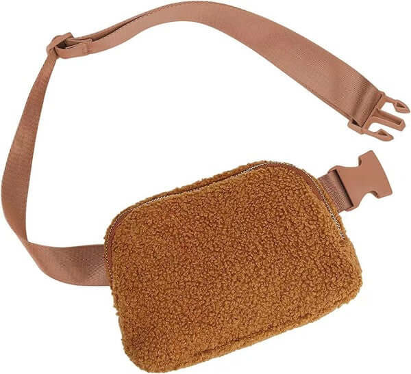 Lola Boucle Women's Sherpa Sling Belt Bag Fanny Pack | USA Boutique, Aili's Corner, $ 39.00