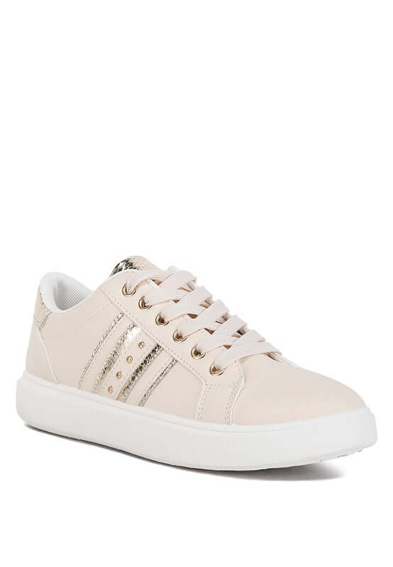 Claude Faux Leather Back Panel Sneakers - Trendy Comfort, Sneakers, $ 45.00, A Moment Of Now™