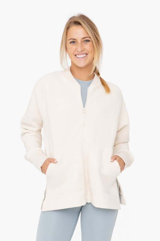 Shop Women's Microfleece Bomber Jacket with Pockets | Shop Activewear, Jackets, USA Boutique