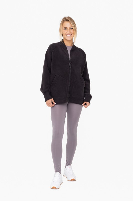 Shop Women's Microfleece Bomber Jacket with Pockets | Shop Activewear, Jackets, USA Boutique