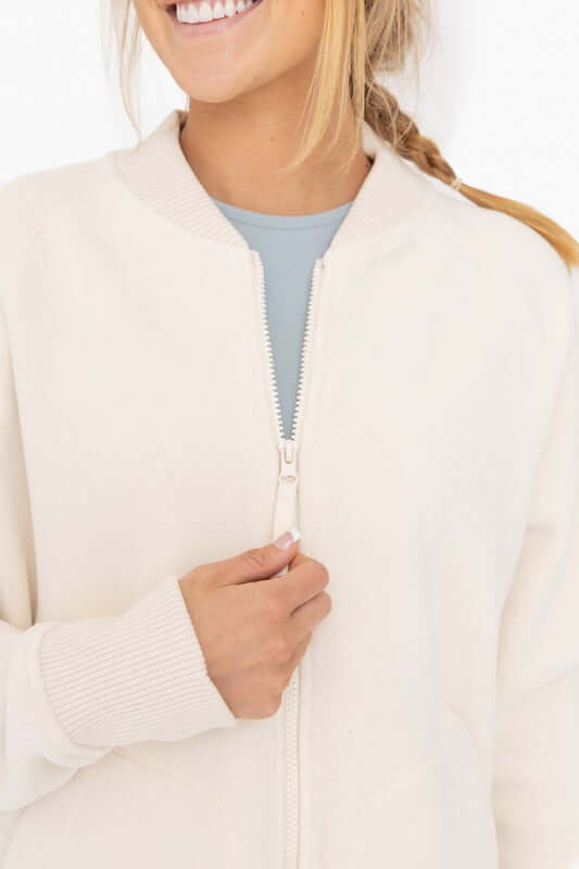 Shop Women's Microfleece Bomber Jacket with Pockets | Shop Activewear, Jackets, USA Boutique