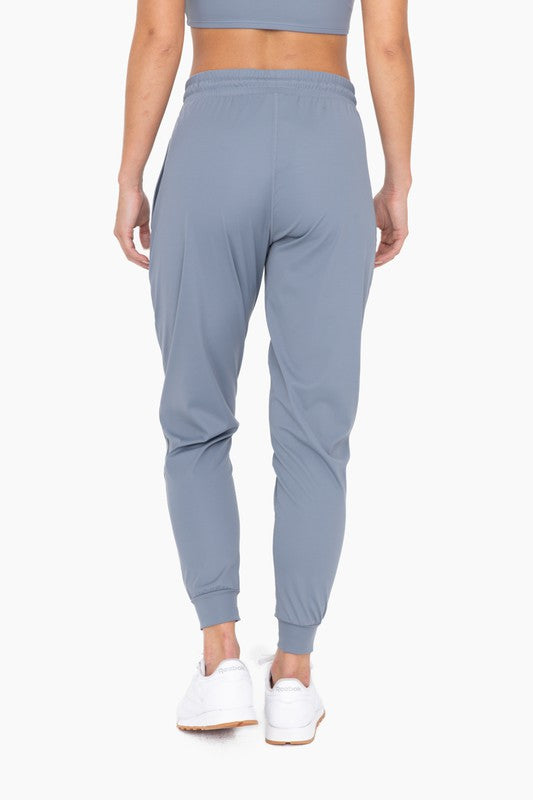 Solid Four-way Stretch Pleated Front Joggers