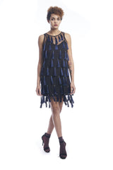 Flapper Chic Tassel Dress in Black + Sapphire | Boutique In USA, Dresses, $ 198.00, A Moment Of Now™