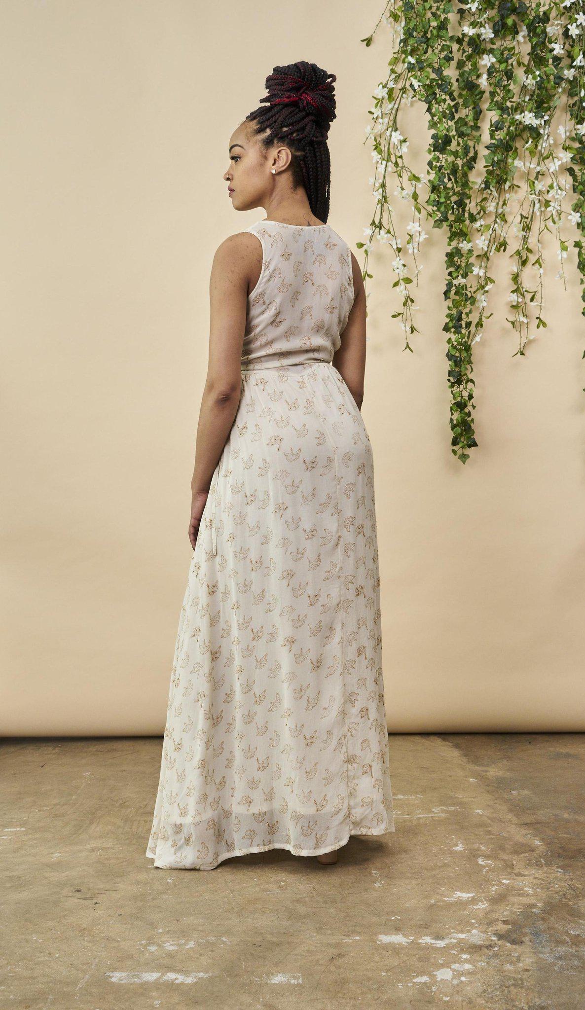 Ginkgo Leaf Maxi Wedding Dress in Cream + Copper | Boutique In USA, Wedding Dress, $ 328.00, A Moment Of Now™