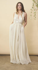 Floral Embroidered Wedding Dress in Cream + Silver | Boutique In USA, Wedding Dress, $ 528.00, A Moment Of Now™